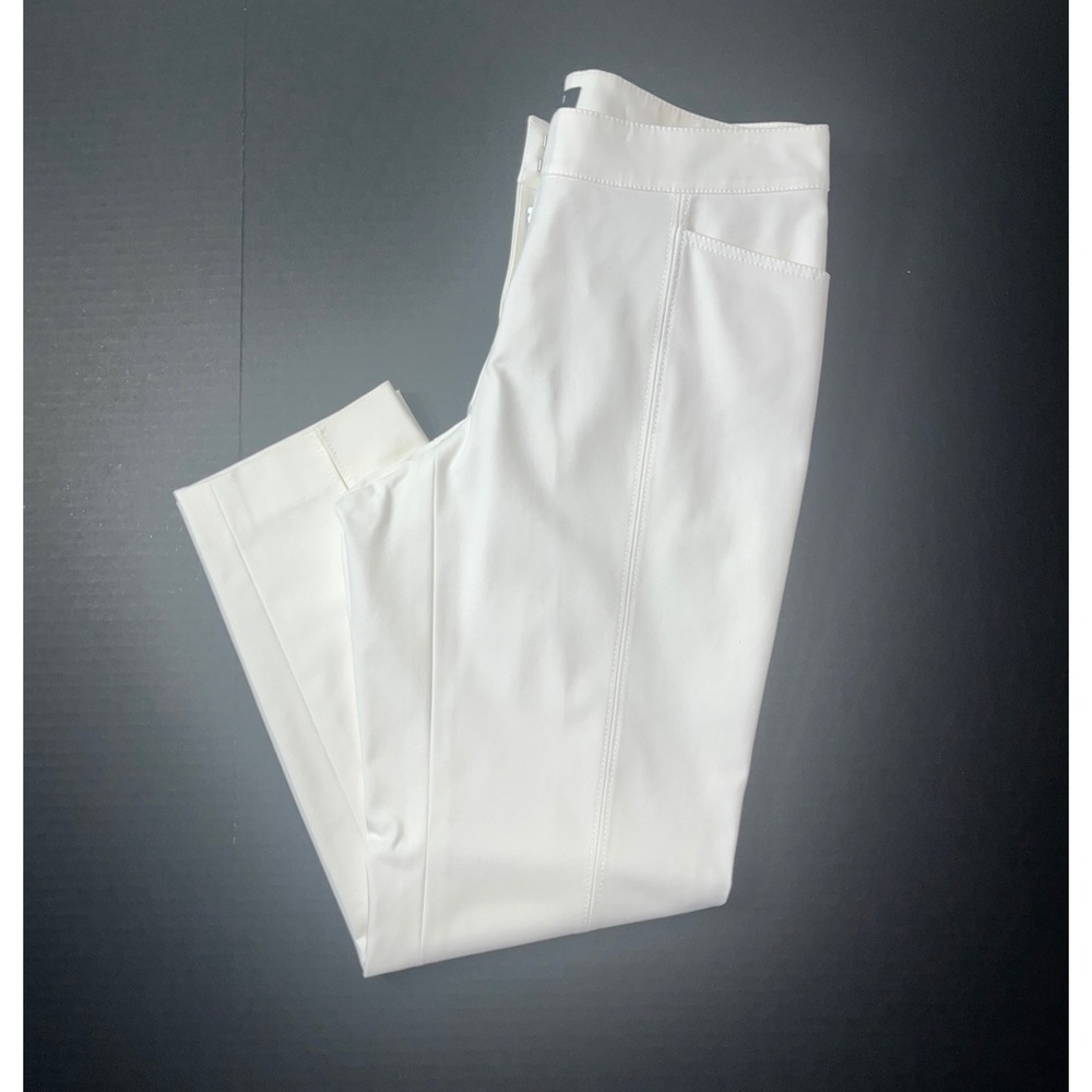 Lafayette 148 New York Pants Womens 2 White Slim Leg Front‎ Seam Quiet Luxury